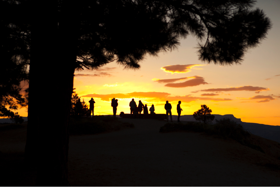 people at sunset