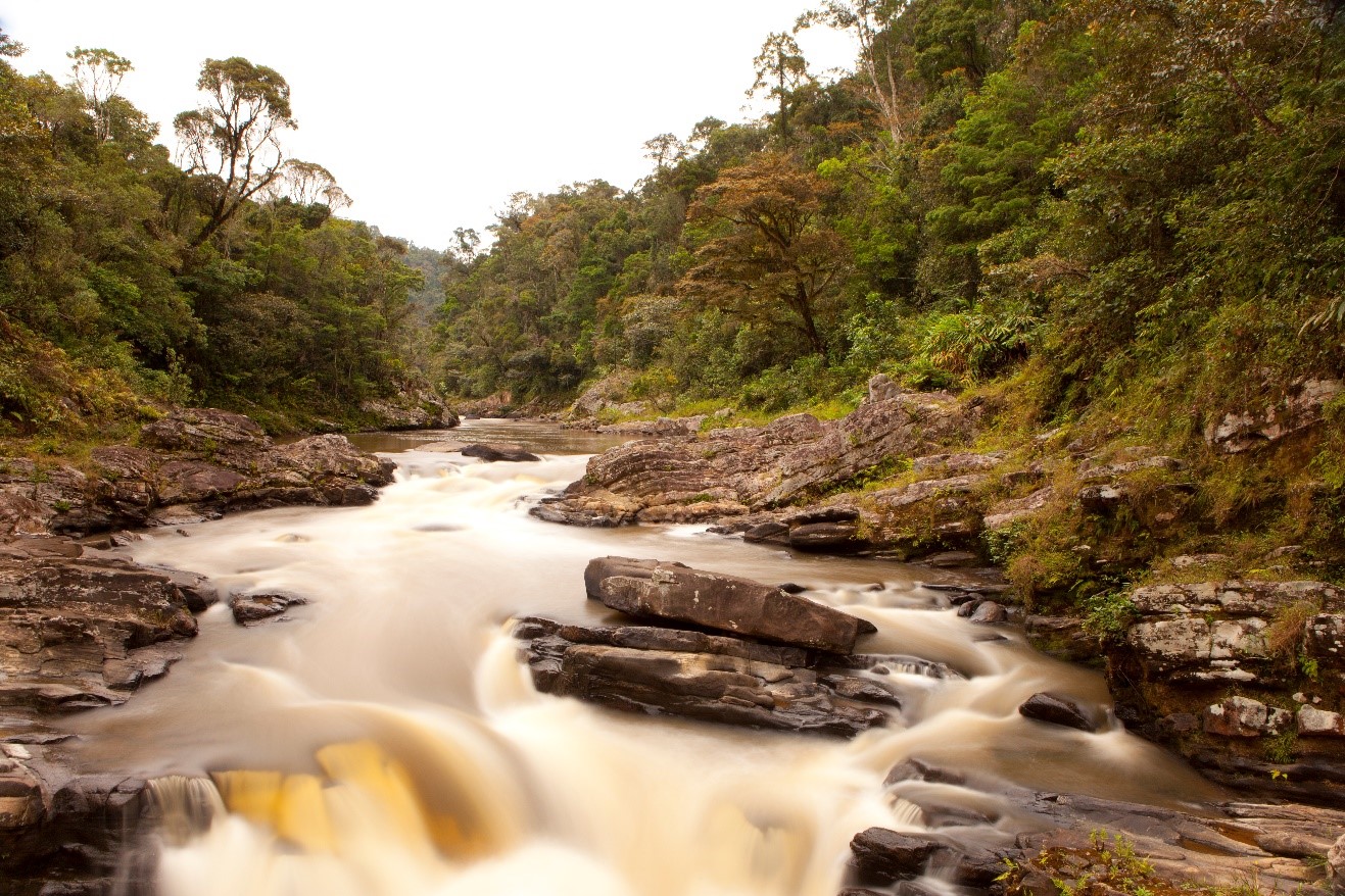 a river flows in madagascar with silky effects