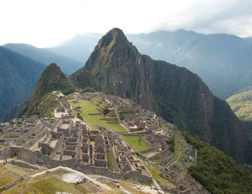 a misty photo of machu picchu