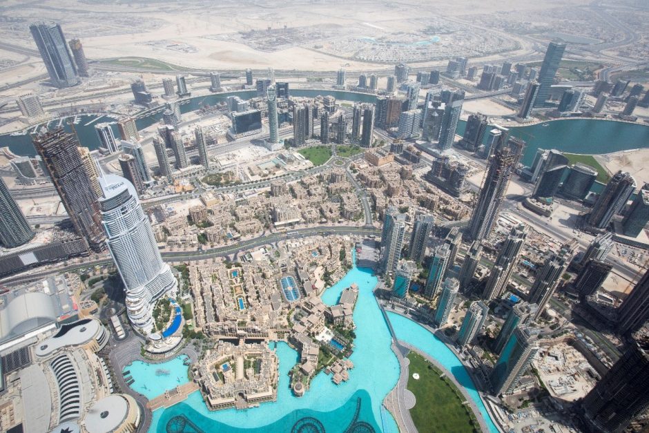 a view from the top of Burj Khalifa in Dubai