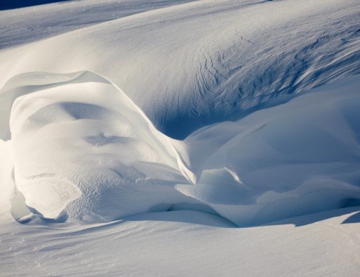 a shimmery scene of arctic snow in churchill canada