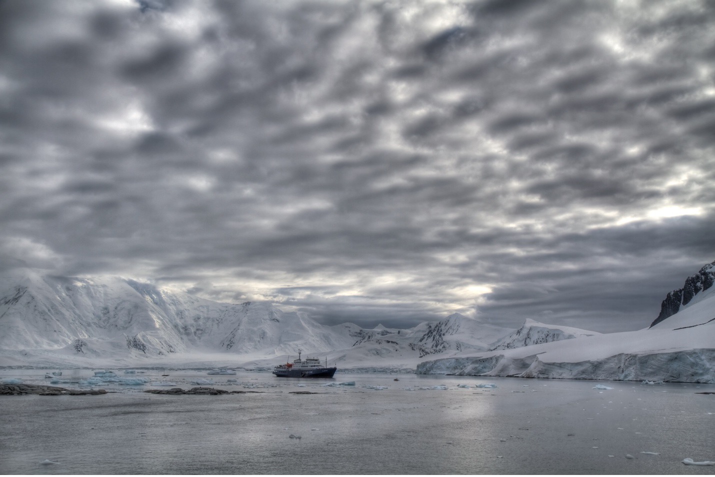 a steel gray antarctic sky photo