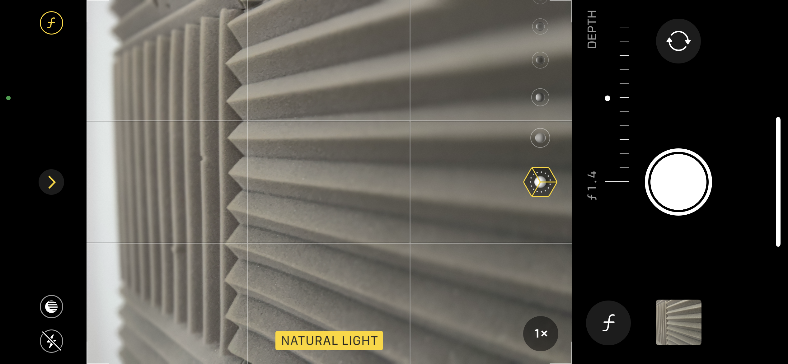 f number shown in portrait mode