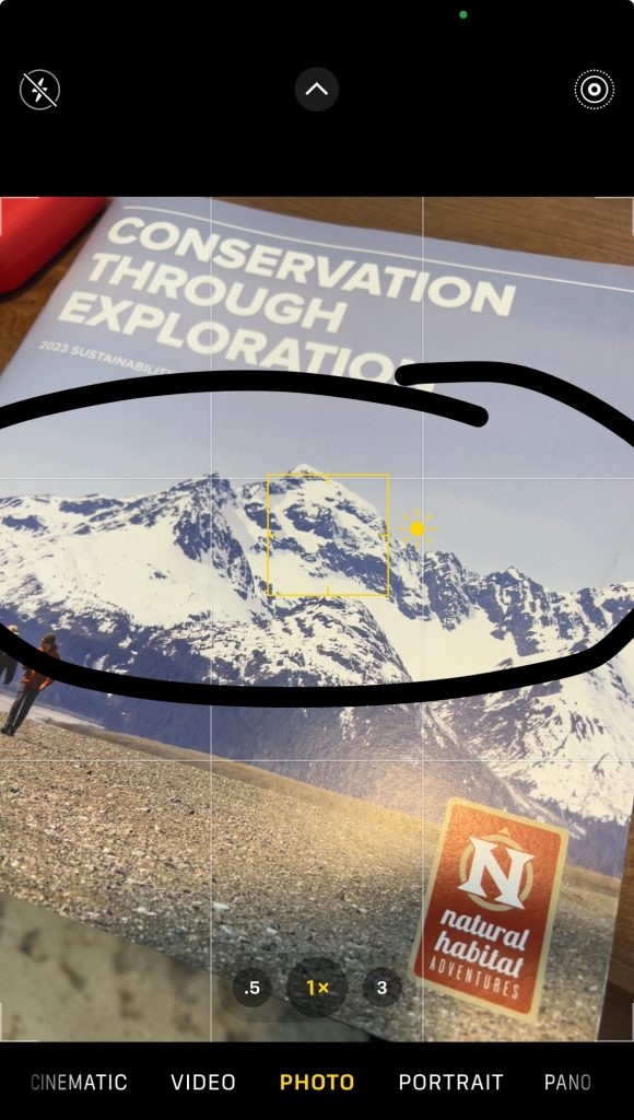 a screenshot showing the focus and exposure box on a smartphone