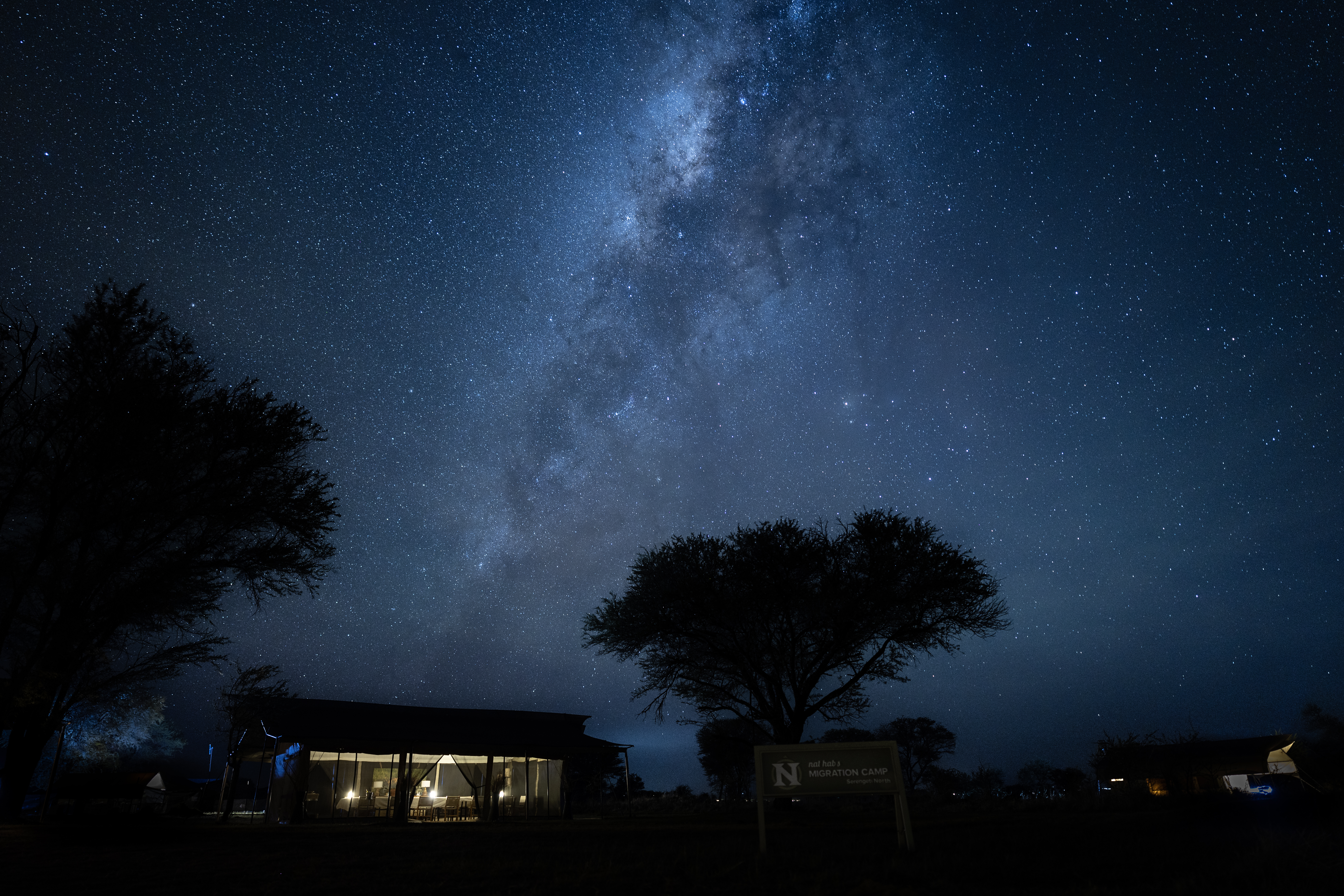 a night photo of Lamai serengeti camp